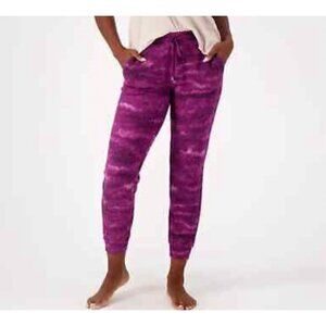 Susan Graver Lifestyle Printed Cashmoozie Jogger Pants 5XP Berry A544690 NEW